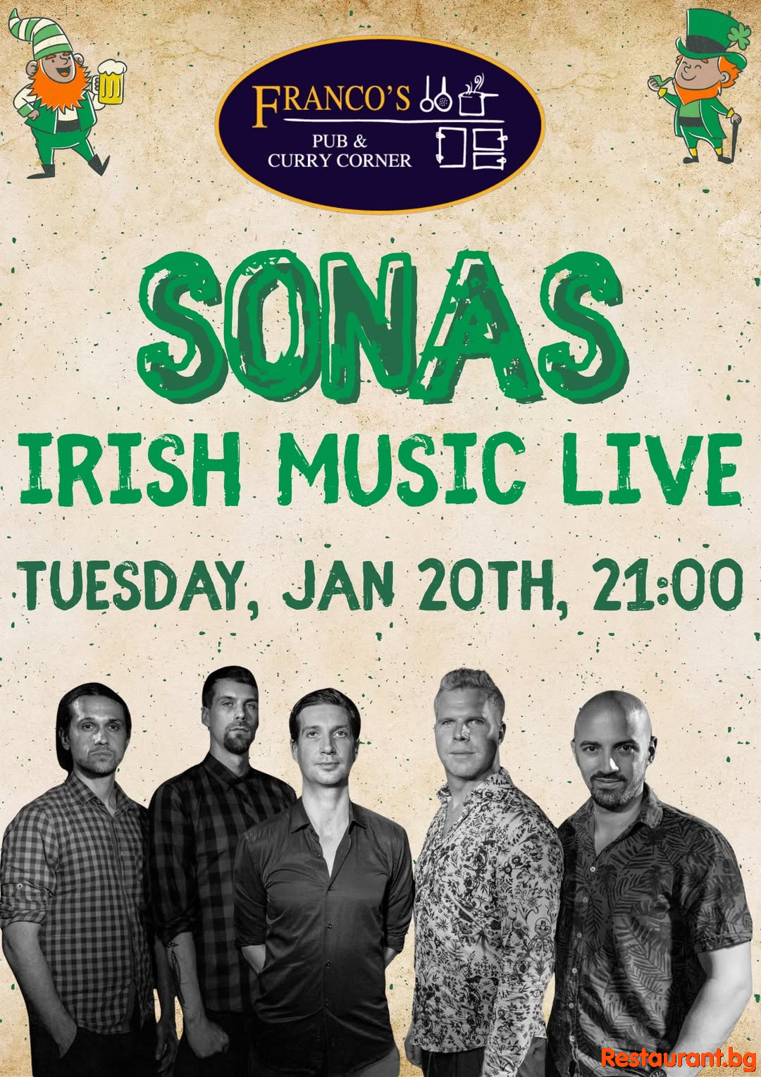 IRISH NIGHT at Franco’s Pub & Curry Corner Borovets ! IRISH NIGHT at Franco’s Pub & Curry Corner Borovets !