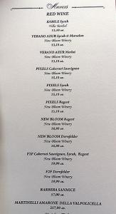 Wine List ANVERS