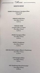 Wine List ANVERS